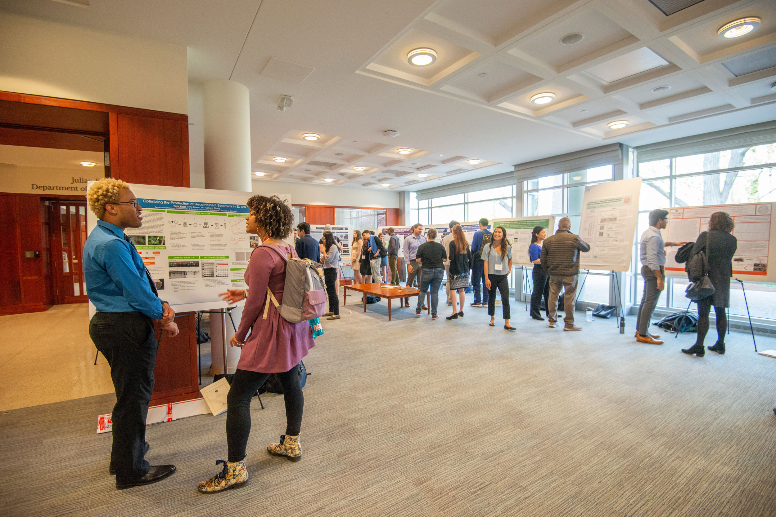 Students at the undergraduate research fair.