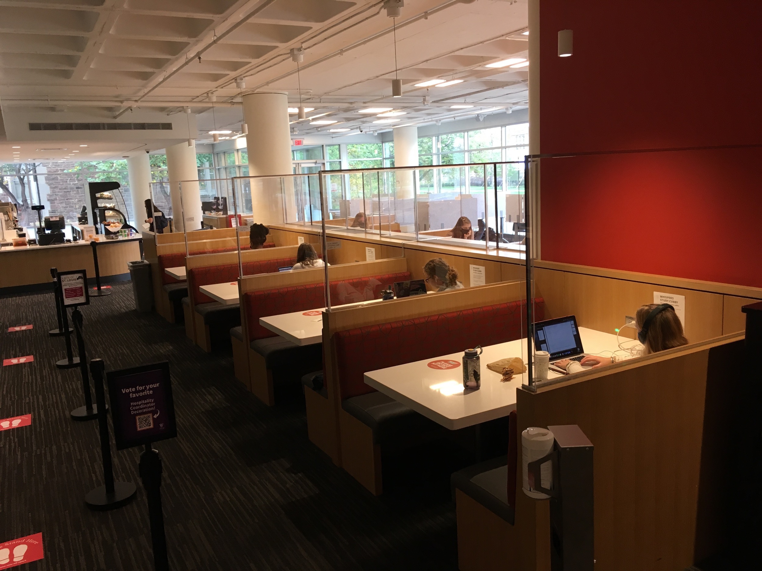 Study Cubbies set up in the Whispers Cafe.