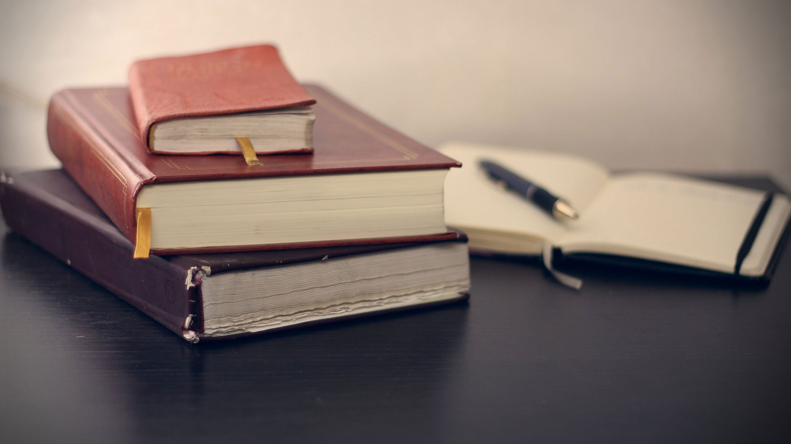 Leather bound books.