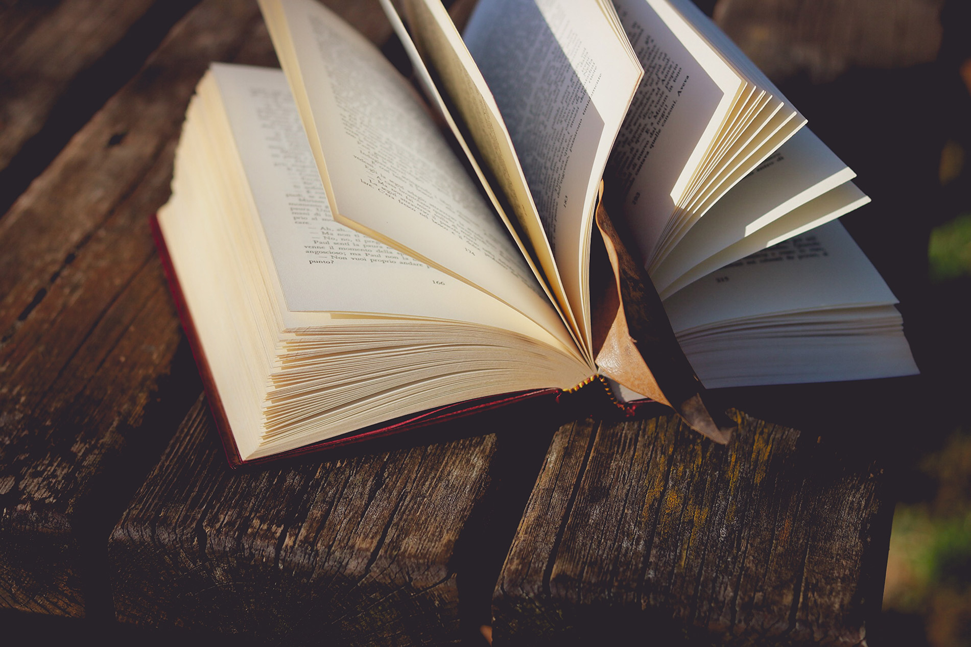 Book pages blowing in the wind.