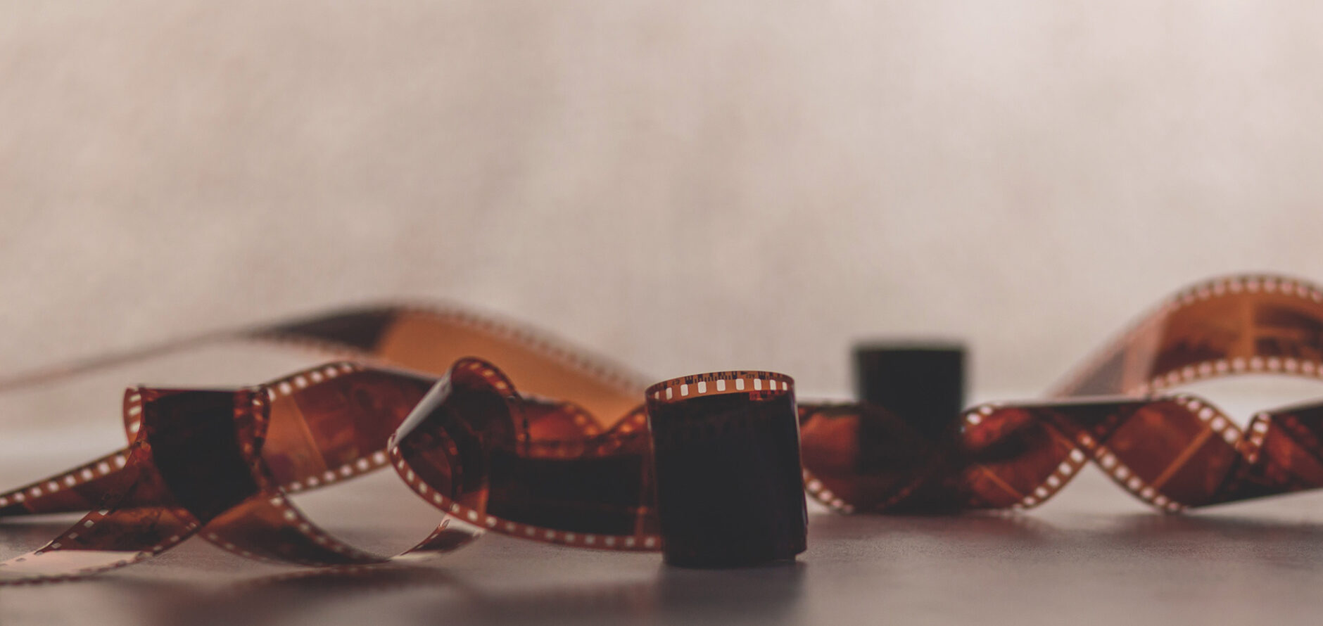 An unrolled film spool.