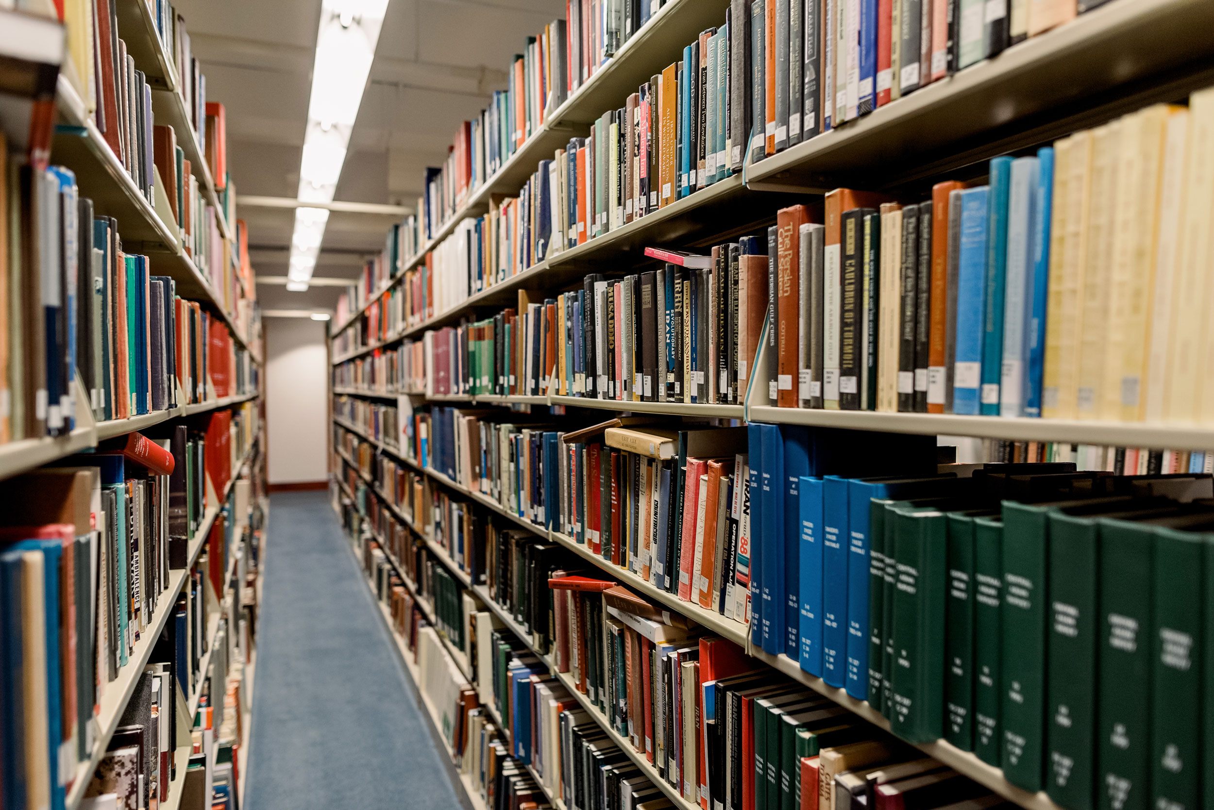 Book stacks.