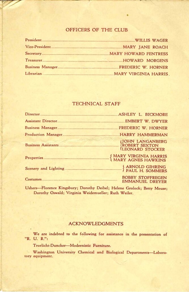 Theater program for 