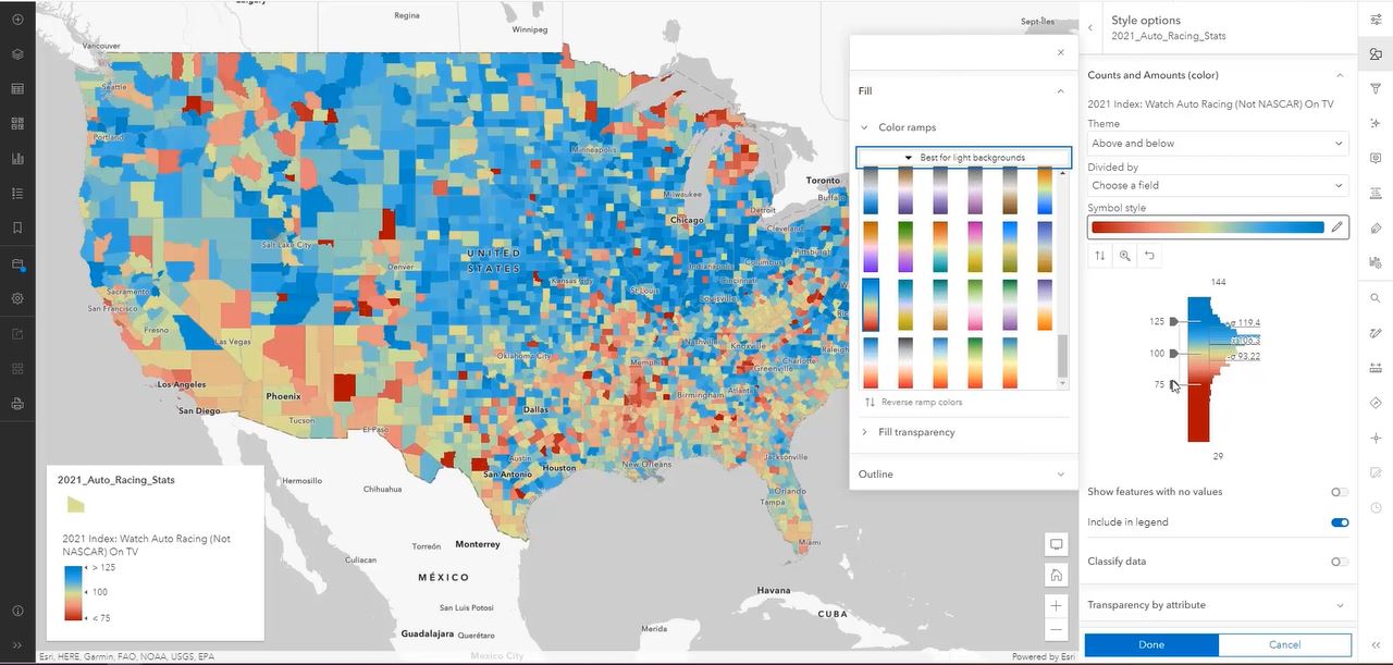 ARcGIS data map