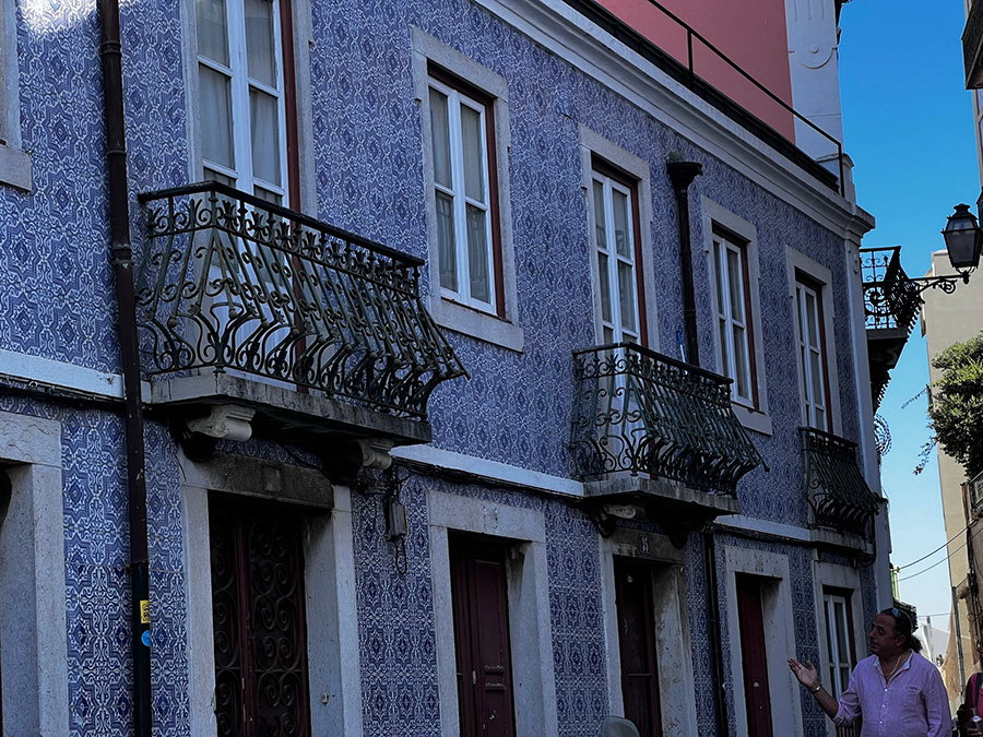 Tiled walls on an apartment building