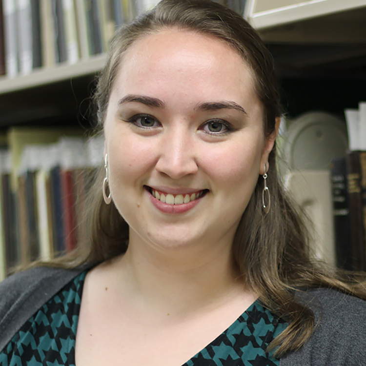 Staff photo of Rare Books Curator Cassie Brand.