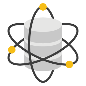 An illustration of units of data surrounded by lines signifying information exchange.