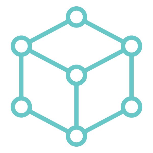 A three dimensional illustration of a cube.