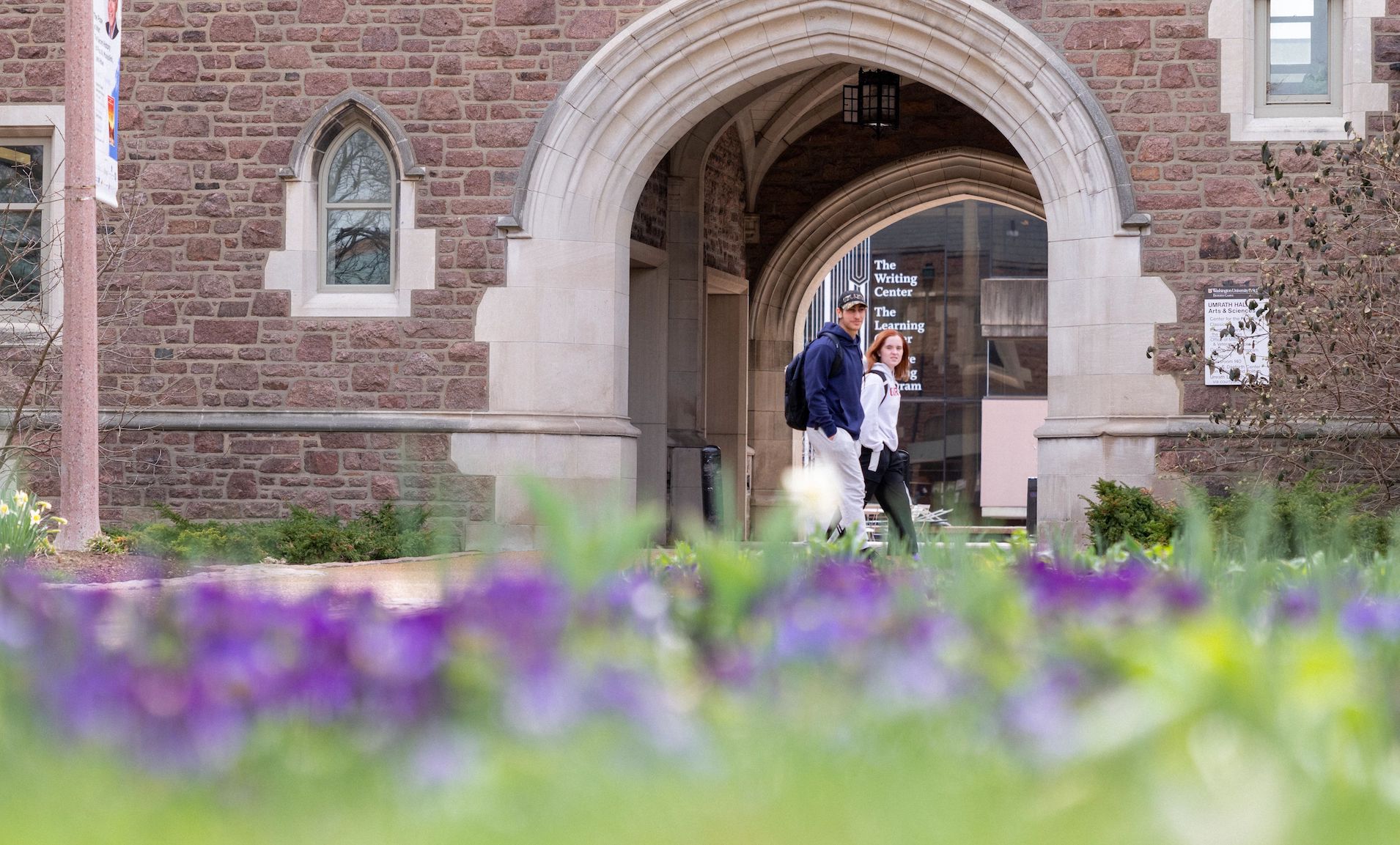 Students walking on Danforth campus