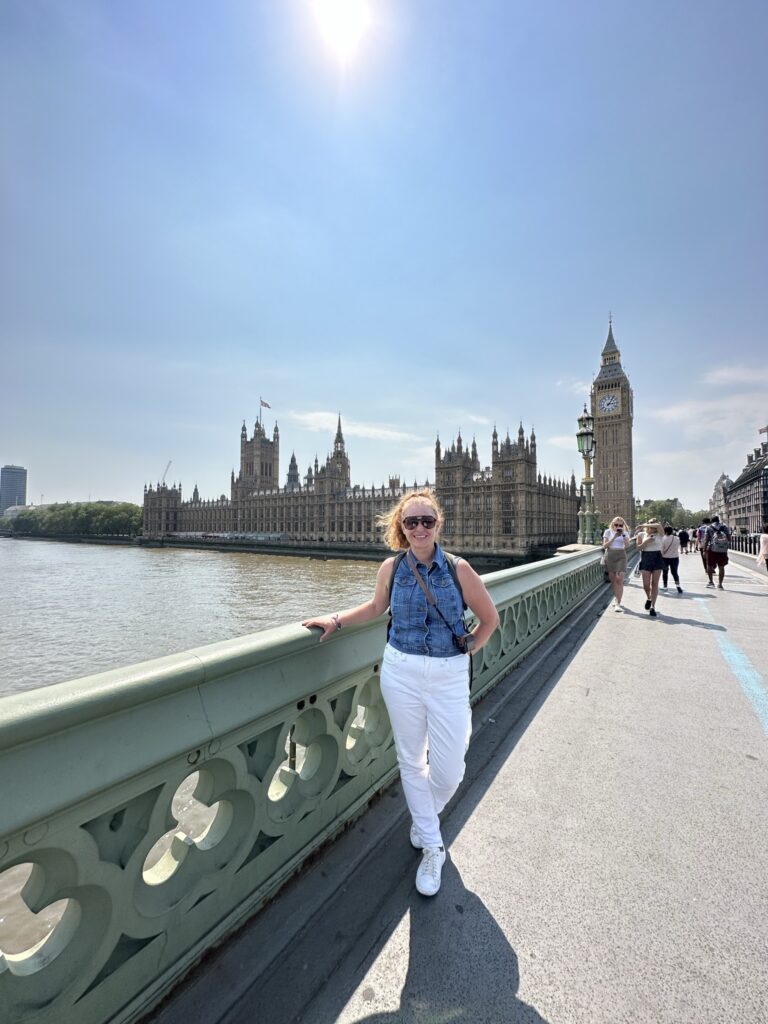 Woman on a bridge