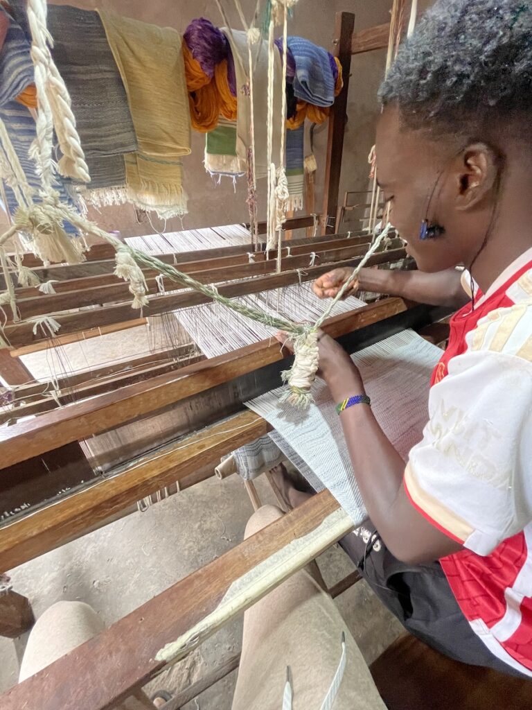 Woman weaving