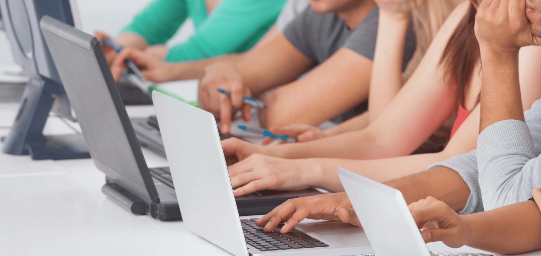 Stock photo of people on laptops