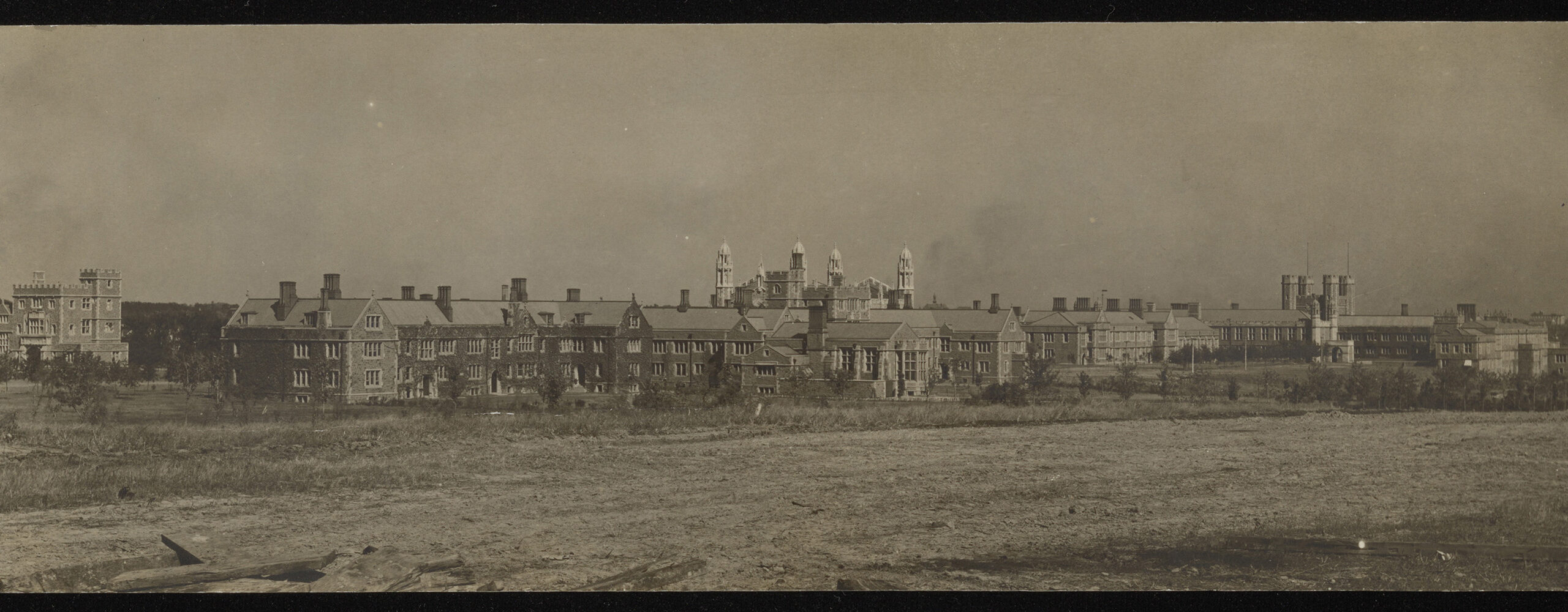 Panorama of Washington University buildings circa 1910 from the southwest.