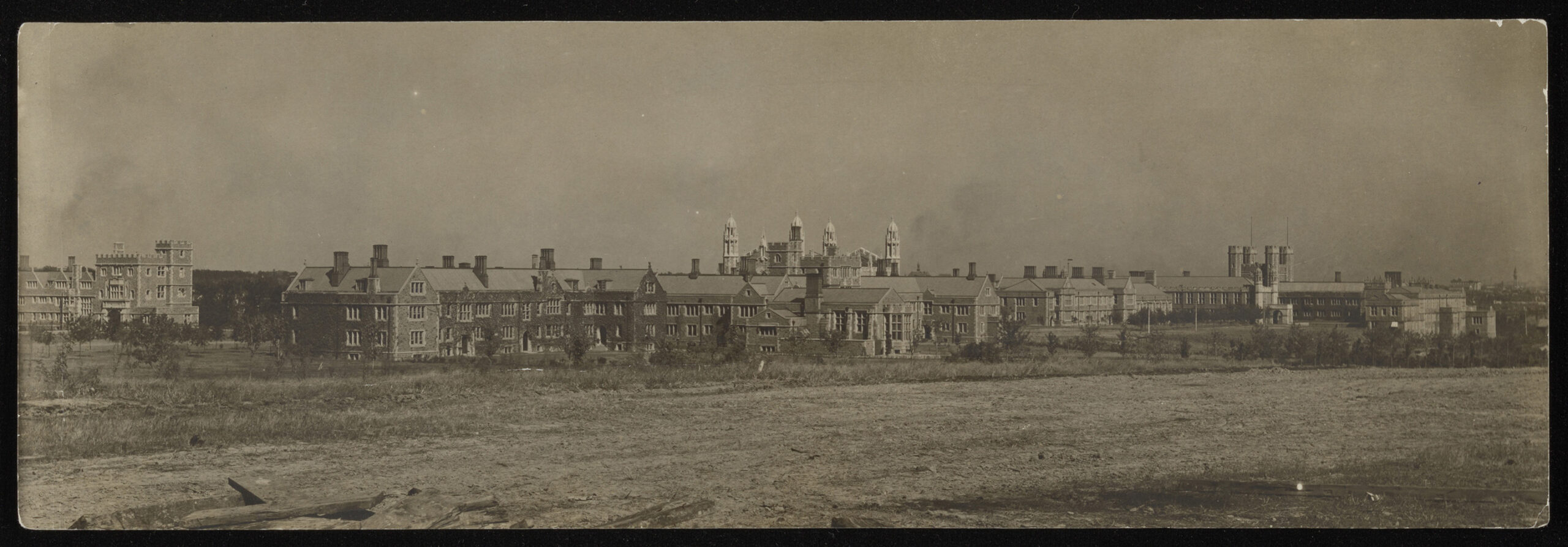 Panorama of Washington University buildings circa 1910 from the southwest.