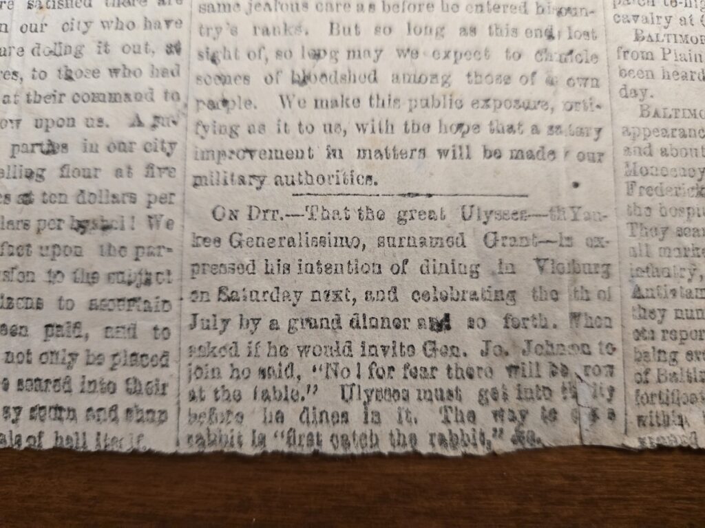 Newspaper fragment