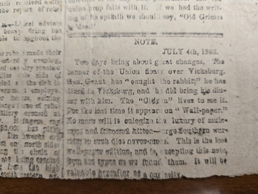 Newspaper fragment