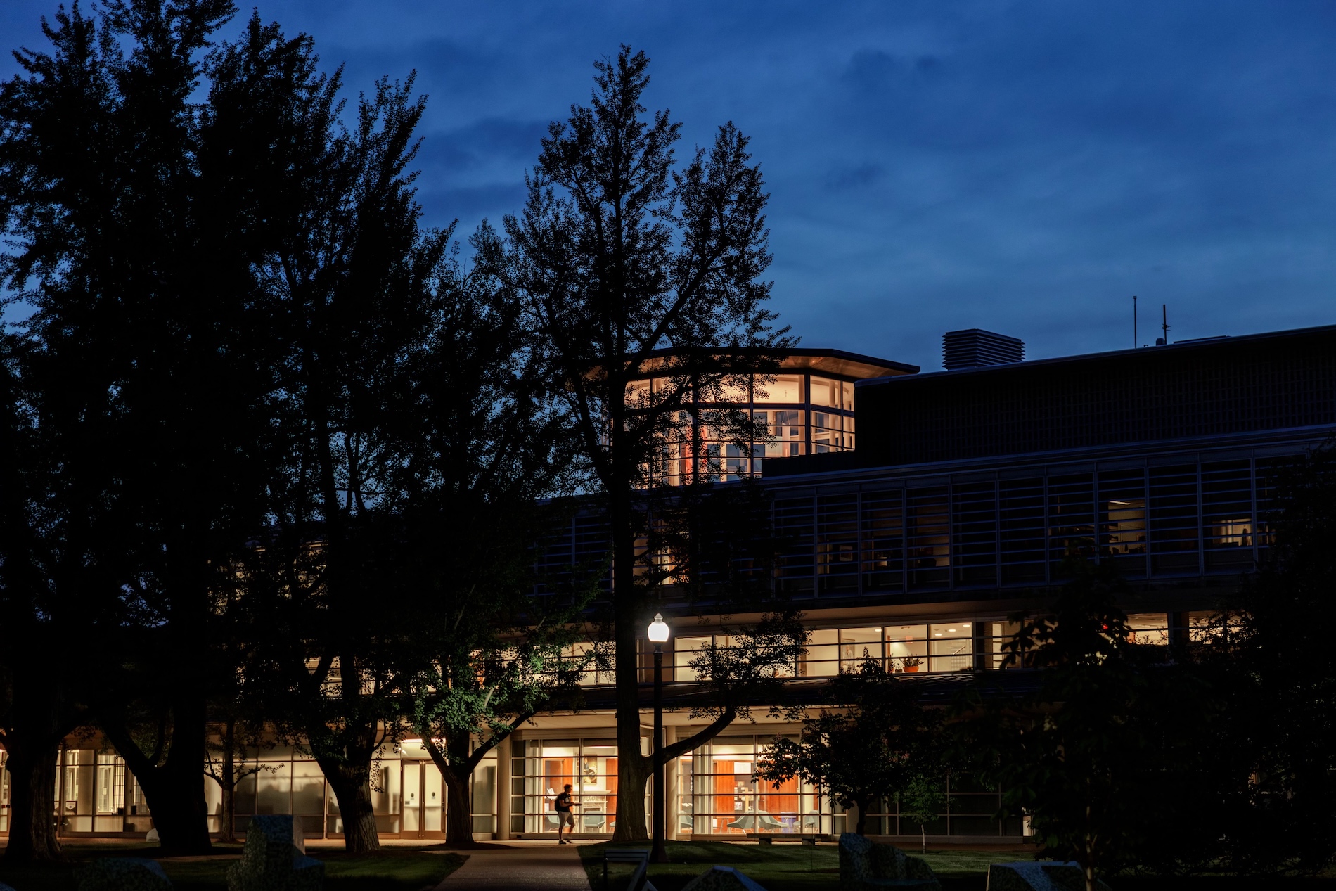 Olin Library at night