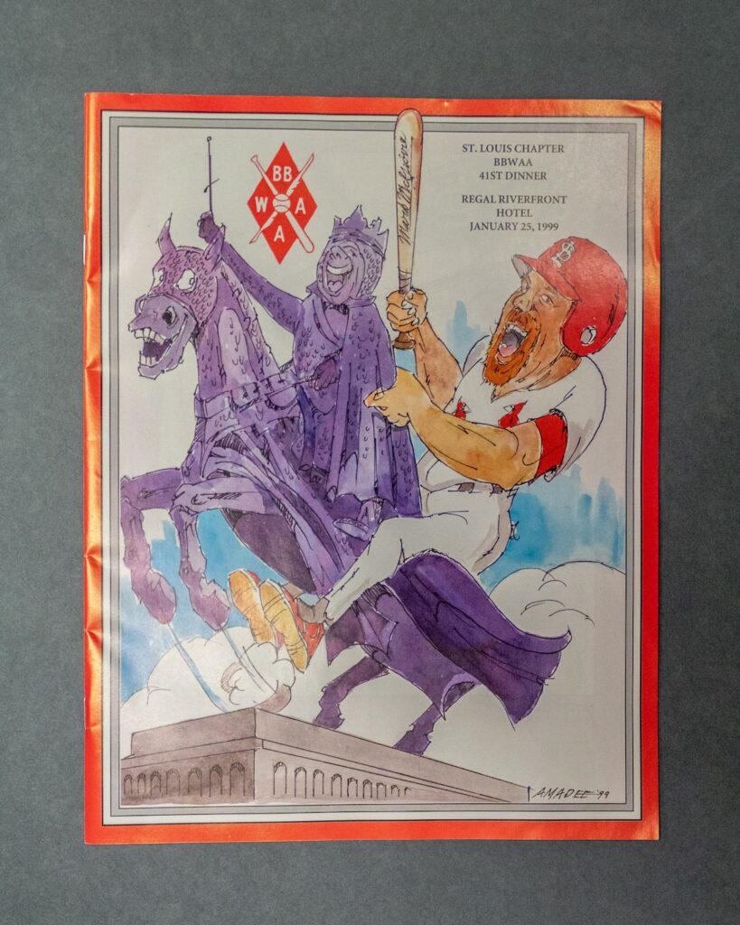 Illustration of a Cardinals player on a horse