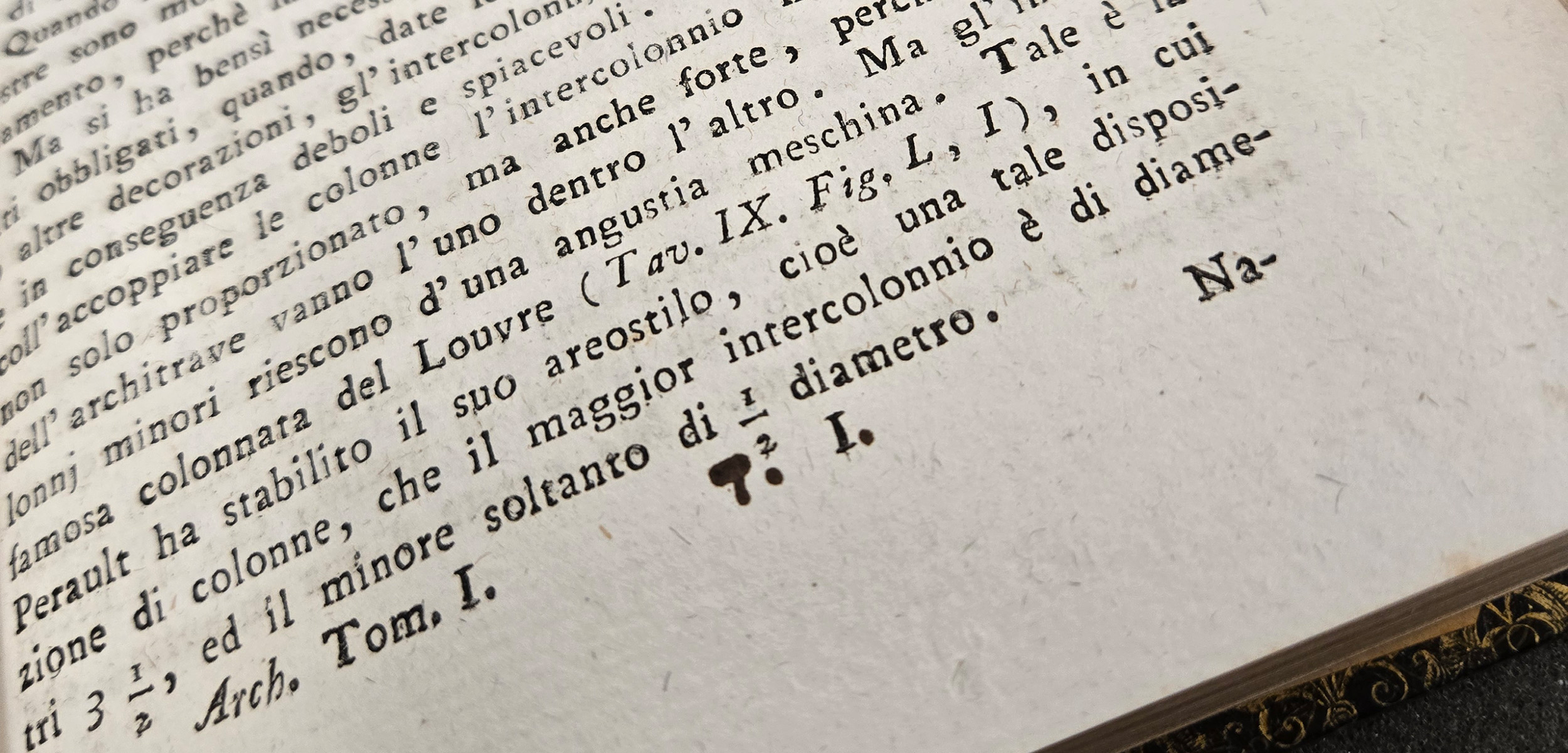 An example of a book with Thomas Jefferson's written initials (TJ) written under the text.