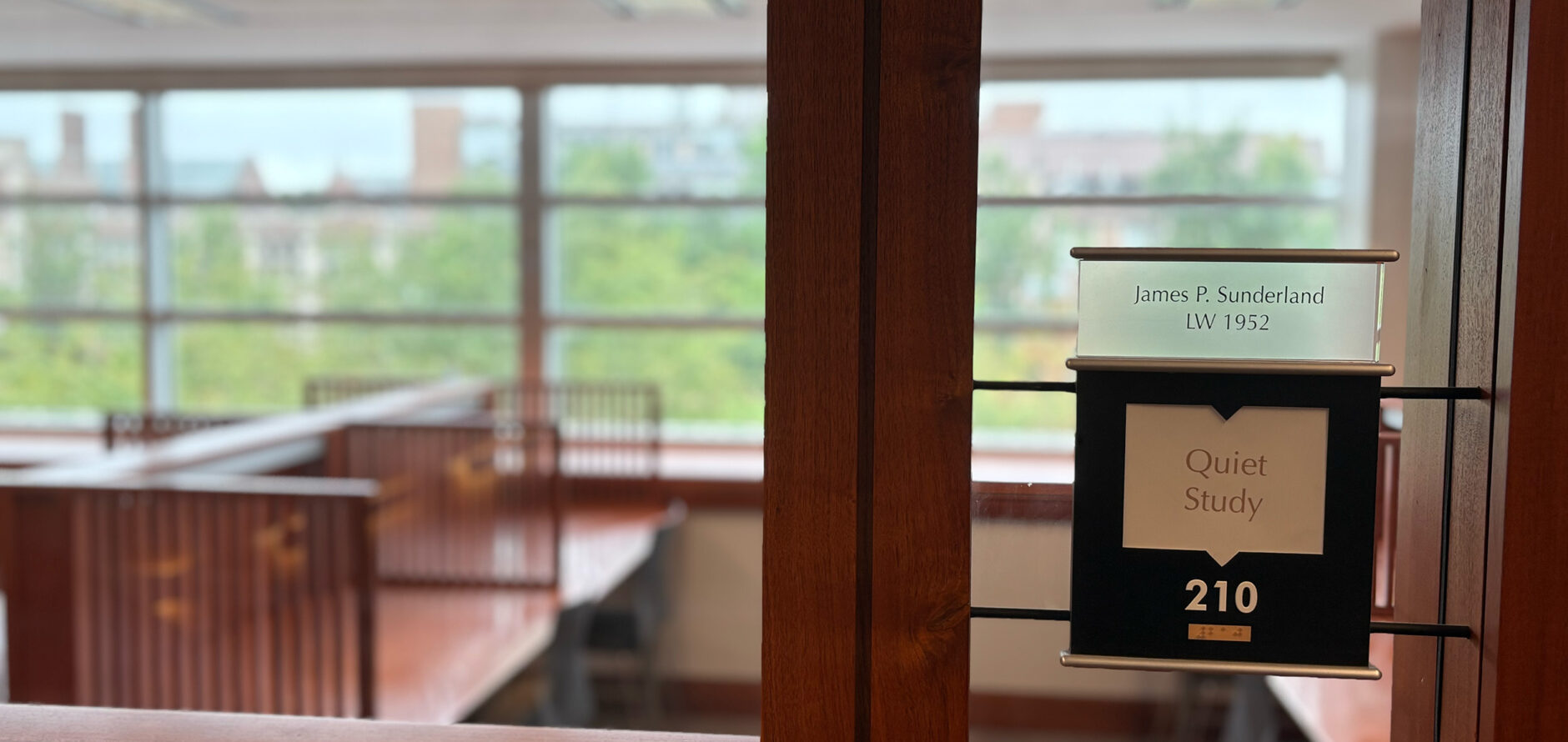 The Olin Library James P. Sunderland Quiet Study Room 210.