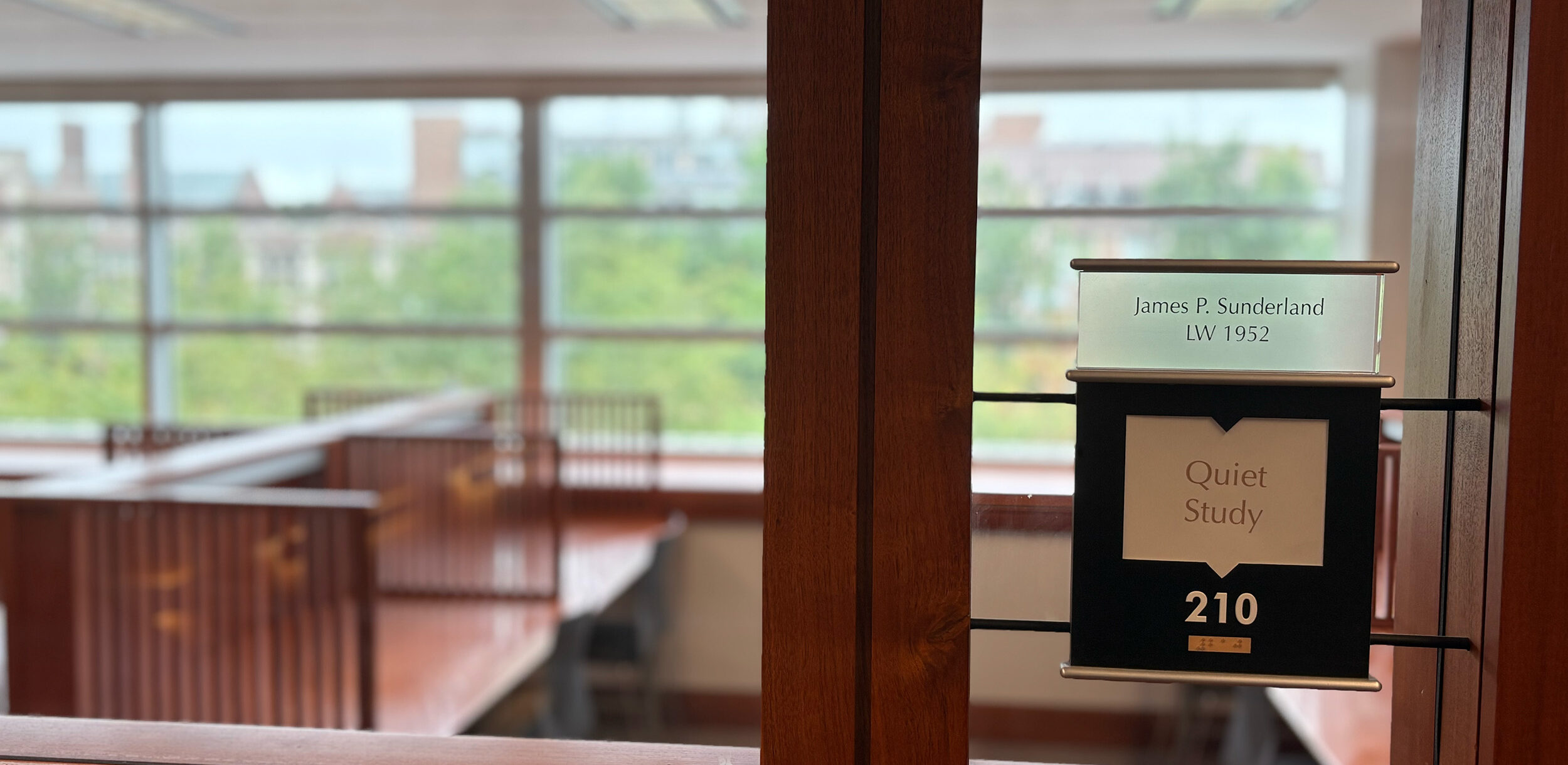The Olin Library James P. Sunderland Quiet Study Room 210.