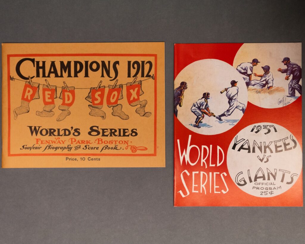 1912 World Series Champions, Red Sox, Souvenir Biography and Score Book and 1937 World Series, Yankees vs Giants, Official Program