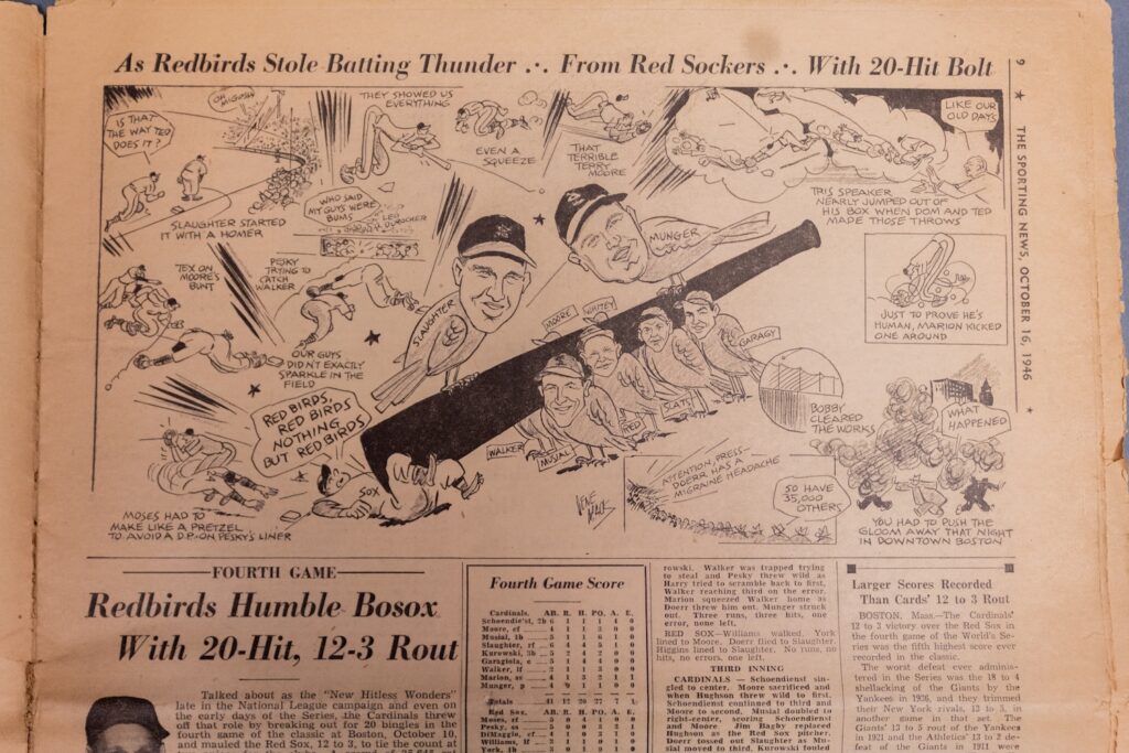 Cartoon by Gene Mack, The Sporting News, October 16, 1946