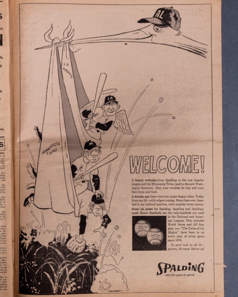 Spalding Advertisement in The Sporting News, April 12, 1961