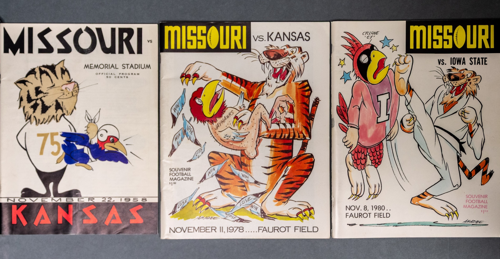 University of Missouri Tigers vs University of Kansas, Official Programs