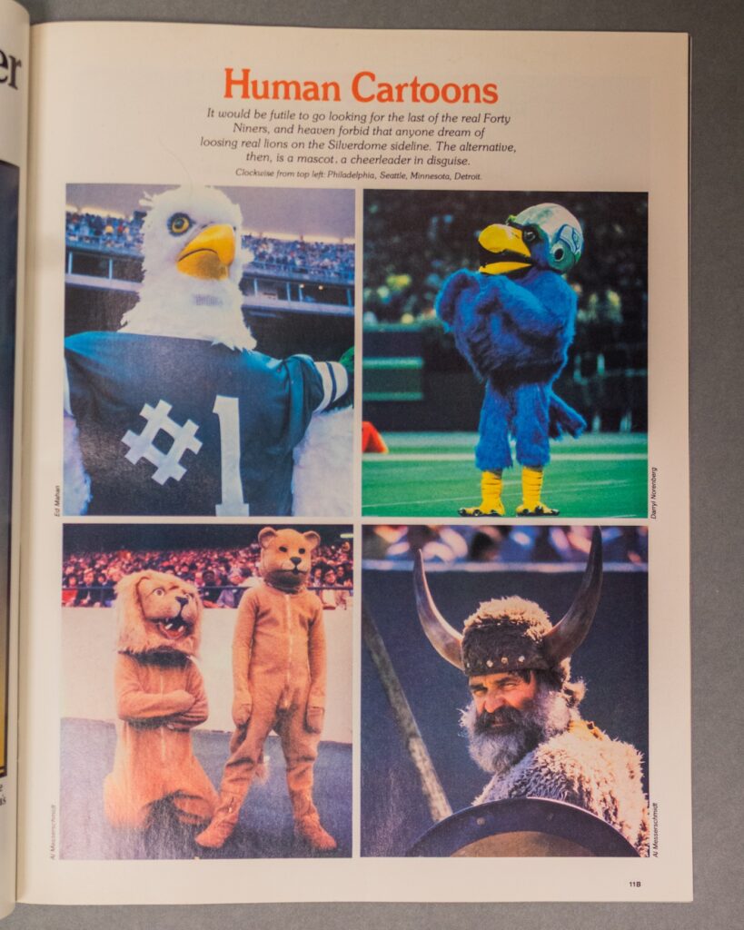 ‘Human Cartoons’ from Pro! Gameday magazine, Philadelphia Eagles vs St Louis Cardinals, Nov 8, 1981