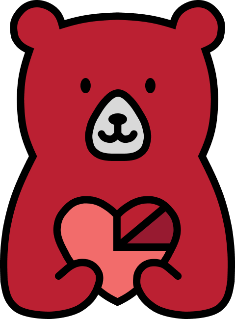 WashU Data Viz Bear logo with an illustration of a bear holding a pie graph in the shape of a heart.