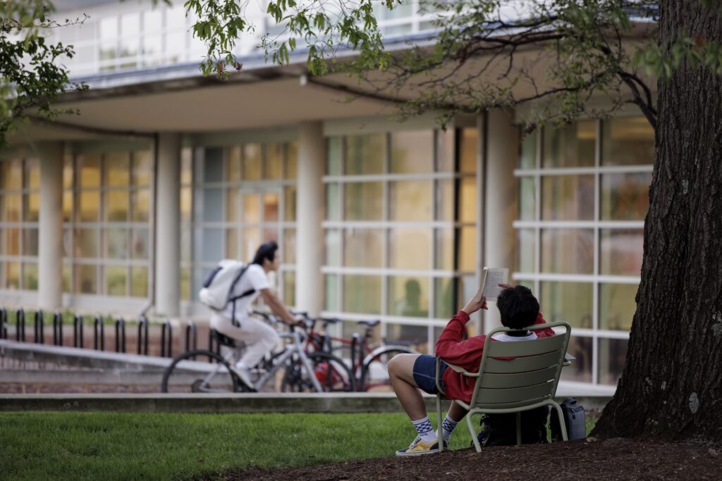 Students outside Olin Library