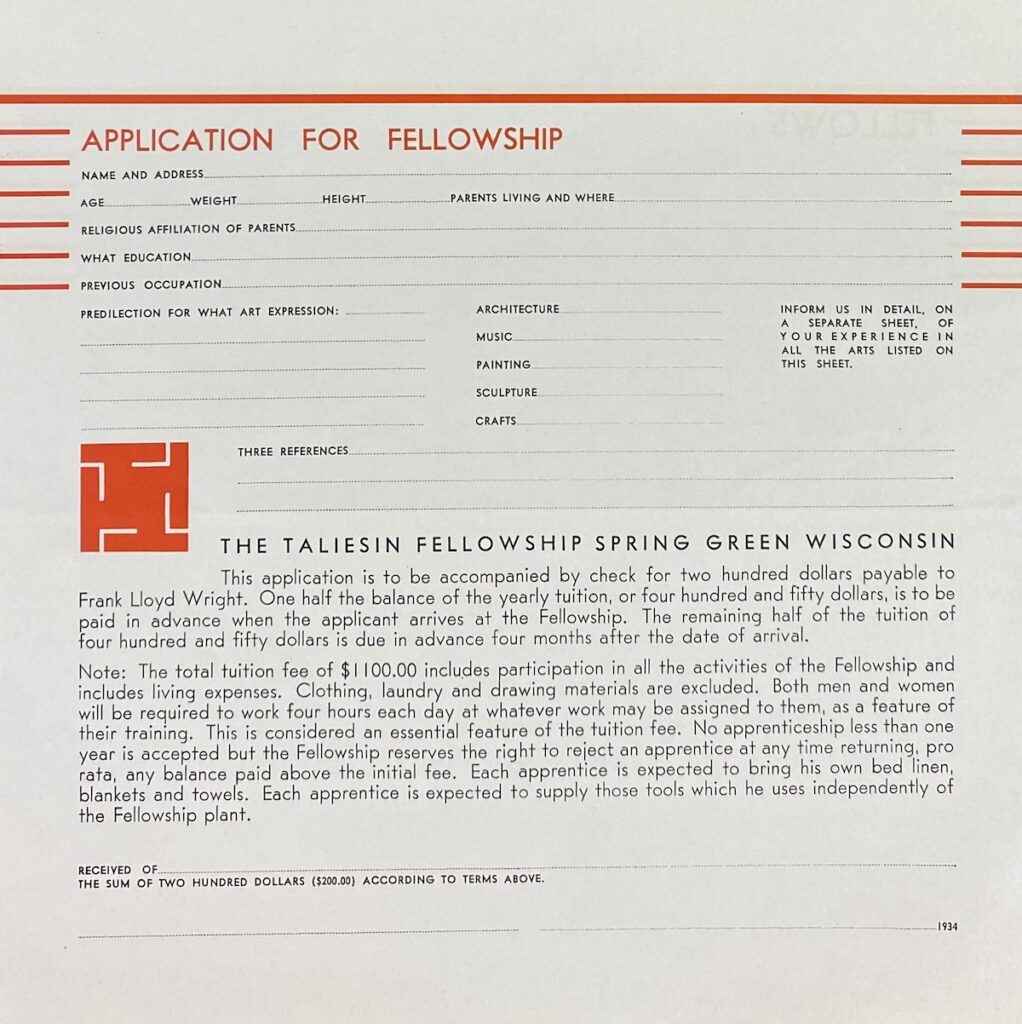 Application for Fellowship form