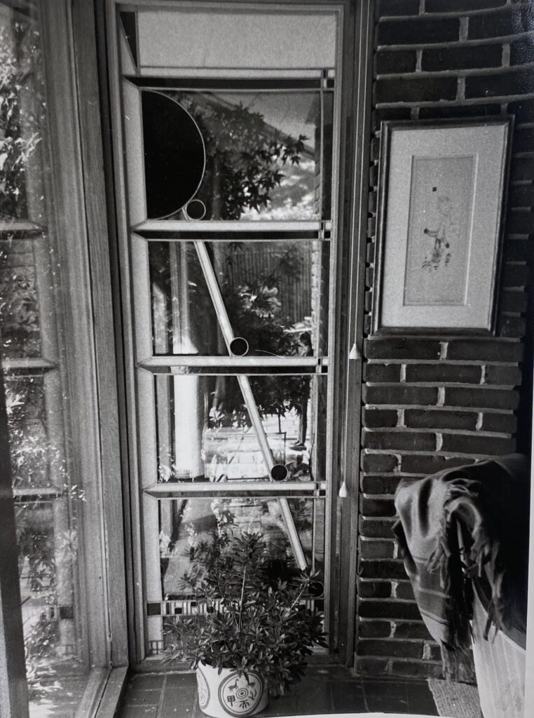 A glass paneled wall