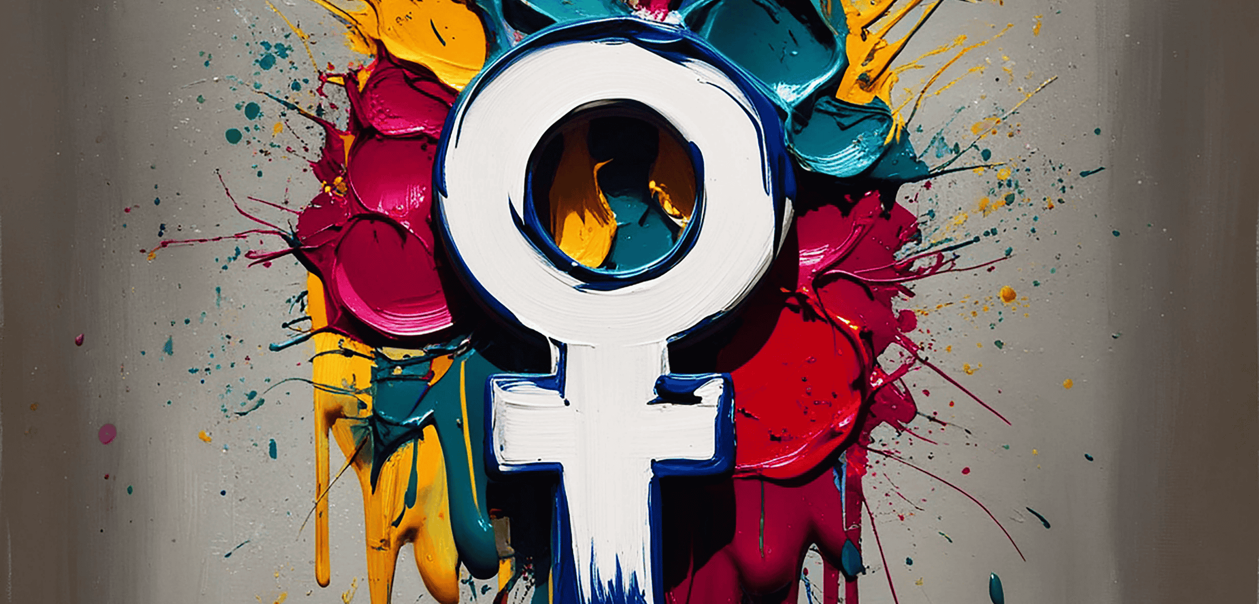 Feminine Symbol with Colorful Paint Splatter