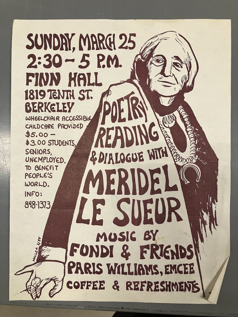 A pamphlet with a sketch of Meridel Le Sueur