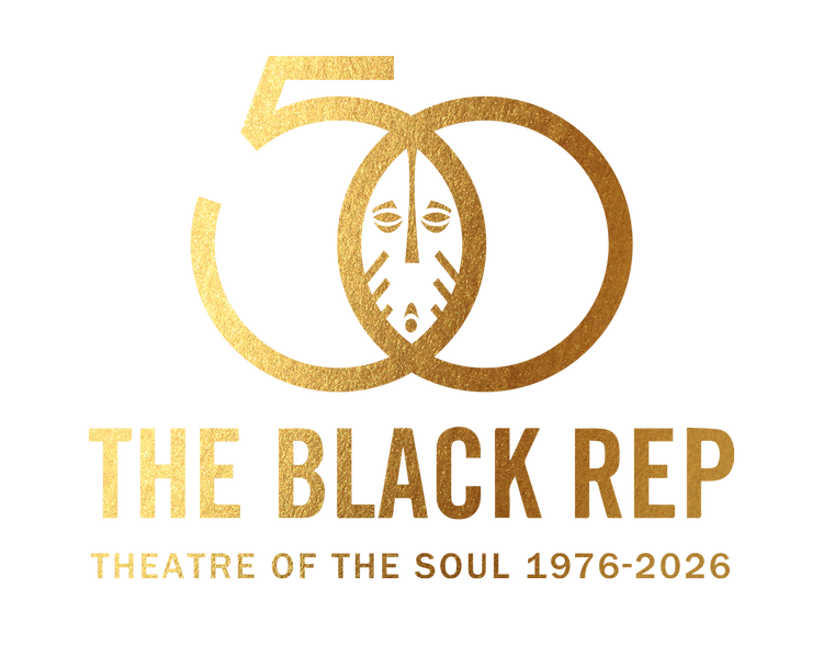 The logo for The Black Rep's 50th anniversary logo Theater of the Soul 1976-2026.