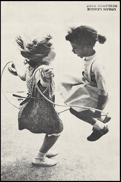Cover of Urban League 1963 Annual Report with two girls jumping rope.